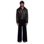 NANUSHKA RUBEN CROPPED FAUX SHEARLING JACKET BLACK