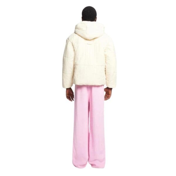 NANUSHKA HIDE HOOD TECH POPLIN HOODED PUFFER JACKET CREME