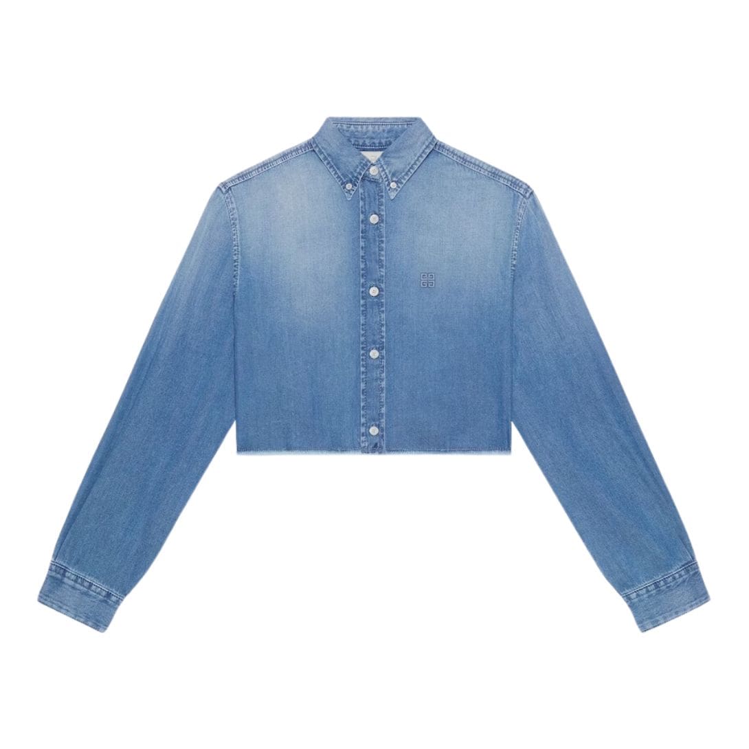 GIVENCHY CROPPED SHIRT IN DENIM