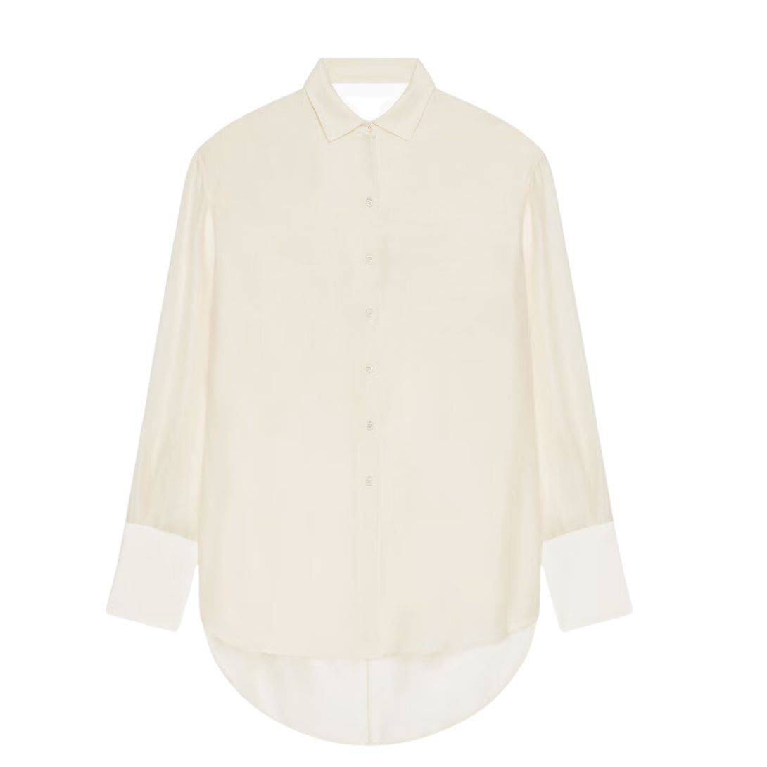 GIVENCHY OVERSIZED SHIRT IN SILK AND LINEN WITH DRAPED BACK