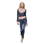 DSQUARED2 STRETCH DENIM LONG SLEEVES CORSET JACKET