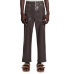 NANUSHKA QUIDO REGENERATED LEATHER PANTS BROWN