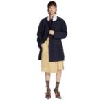DRIES VAN NOTEN OVERSIZED BELTED COAT NAVY