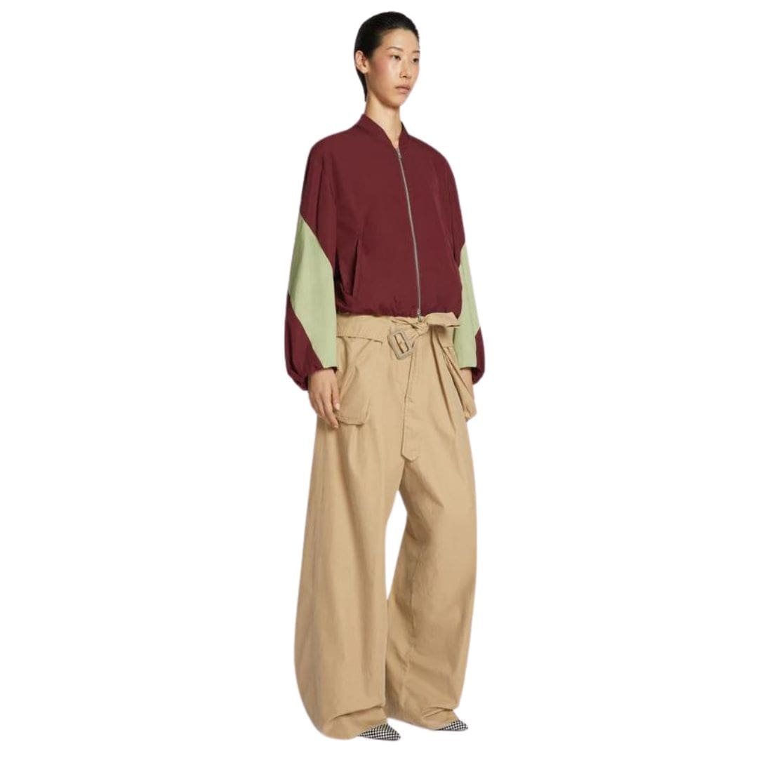 DRIES VAN NOTEN CROPPED BOMBER BORDEAUX