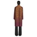DRIES VAN NOTEN EMBROIDERED COAT WINE