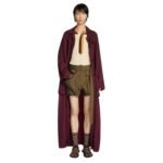 DRIES VAN NOTEN LOOSE OVERDYED COAT BURGUNDY