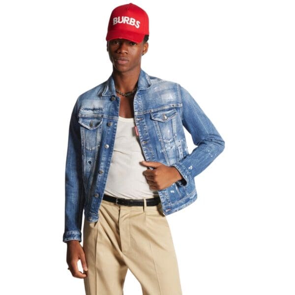 DSQUARED2 MENDED RIPS DAN DENIM JACKET