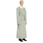 DRIES VAN NOTEN OVERSIZED BELTED COAT CEMENT