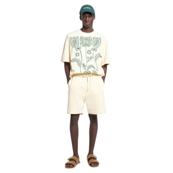 NANUSHKA DOXXY ORGANICALLY GROWN COTTON SHORTS CREME