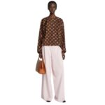 DRIES VAN NOTEN SILK COCOON TOP BROWN