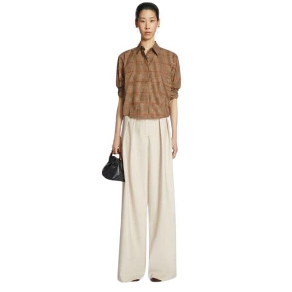 DRIES VAN NOTEN CHECKED SHIRT RUST