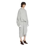 DRIES VAN NOTEN DRAPED HOODIE GREY MELANGA