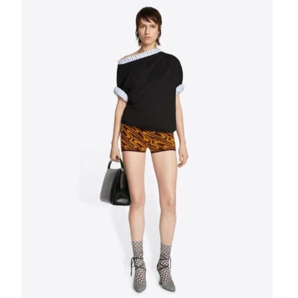 DRIES VAN NOTEN DOUBLE LAYERED TEE BLACK