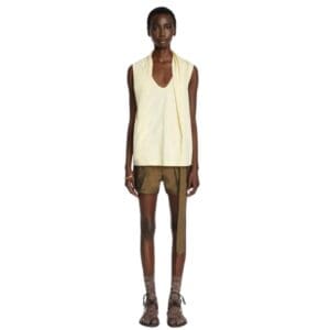 DRIES VAN NOTEN SLEEVELESS TEE PALE YELLOW