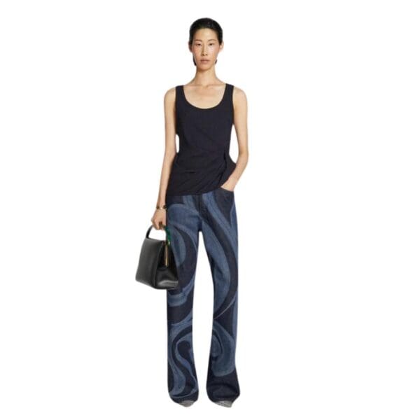 DRIES VAN NOTEN DRAPED TANK TOP NAVY