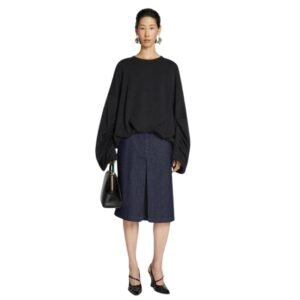 DRIES VAN NOTEN DRAPED SWEATSHIRT BLACK