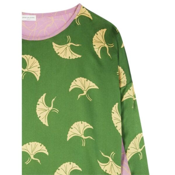DRIES VAN NOTEN ASYMMETRICAL TOP GREEN