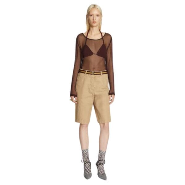 DRIES VAN NOTEN SHEER SILK SHIRT BORDEAUX