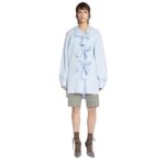 DRIES VAN NOTEN COTTON KNOT SHIRT LIGHT BLUE