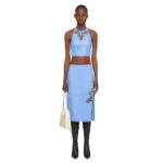 GIVENCHY CROPPED TOP IN LEATHER WITH EMBROIDERED STONES