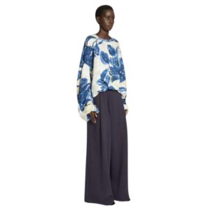 DRIES VAN NOTEN DRAPED SWEATSHIRT BLUE