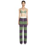 DRIES VAN NOTEN CHECKERED BRA TOP GREEN