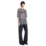 DRIES VAN NOTEN SHEER OVERSIZED TEE DARK BROWN