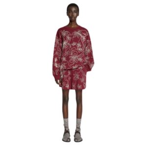 DRIES VAN NOTEN EMBROIDERED SWEATER BURGUNDY