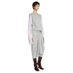 DRIES VAN NOTEN CONTRAST SLEEVES T-SHIRT GREY MELANGA