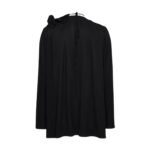 MAGDA BUTRYM CLASSIC JERSEY SHIRRED FLOWER BLOUSON IN BLACK