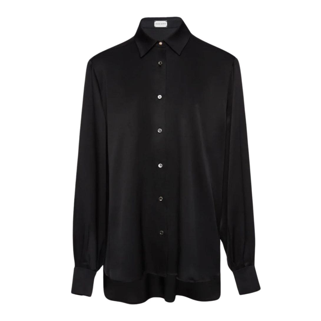 MAGDA BUTRYM CLASSIC SILK SHIRT IN BLACK