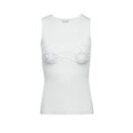MAGDA BUTRYM CROCHET BRA TANK TOP IN WHITE