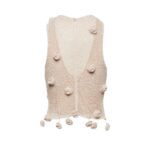 MAGDA BUTRYM CROCHET FLOWER EMBELLISHED TANK TOP IN CREAM