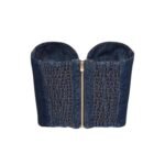 MAGDA BUTRYM DENIM CORSET TOP IN INDIGO