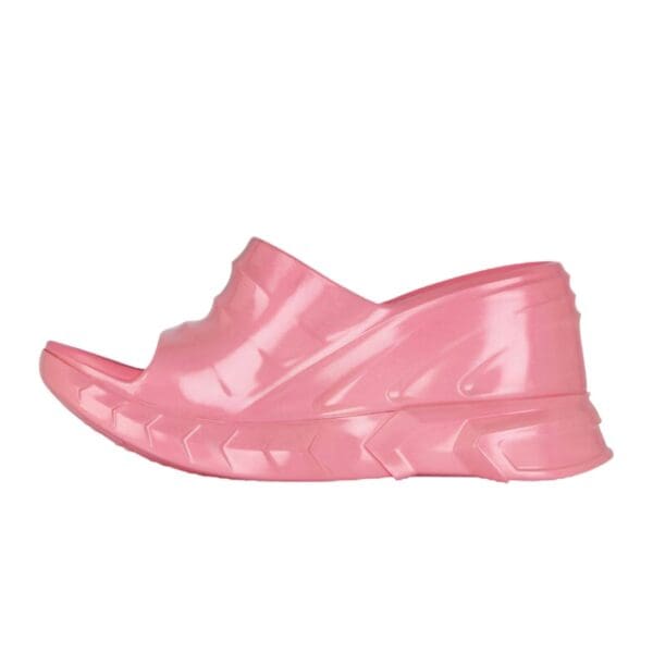 GIVENCHY MARSHMALLOW WEDGE SANDALS IN IRIDESCENT RUBBER