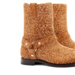 LOEWE CAMPO BIKER BOOT IN BRUSHED SUEDE