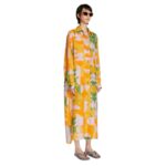 DRIES VAN NOTEN SILK SHIRT DRESS ORANGE