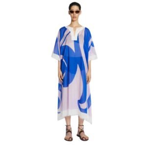 DRIES VAN NOTEN COTTON KAFTAN BLUE