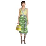 DRIES VAN NOTEN HALTERNECK DRESS GREEN