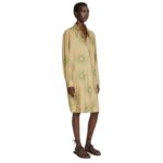 DRIES VAN NOTEN EMBELLISHED SHIRT DRESS BEIGE
