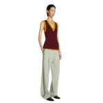 DRIES VAN NOTEN V-NECK SPENCER WINE