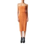 STOULS MONA STRAPLESS LEATHER DRESS