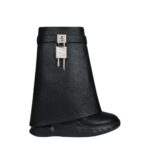 GIVENCHY SHARK LOCK BIKER ANKLE BOOTS IN GRAINED LEATHER