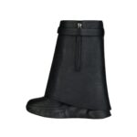 GIVENCHY SHARK LOCK BIKER ANKLE BOOTS IN GRAINED LEATHER