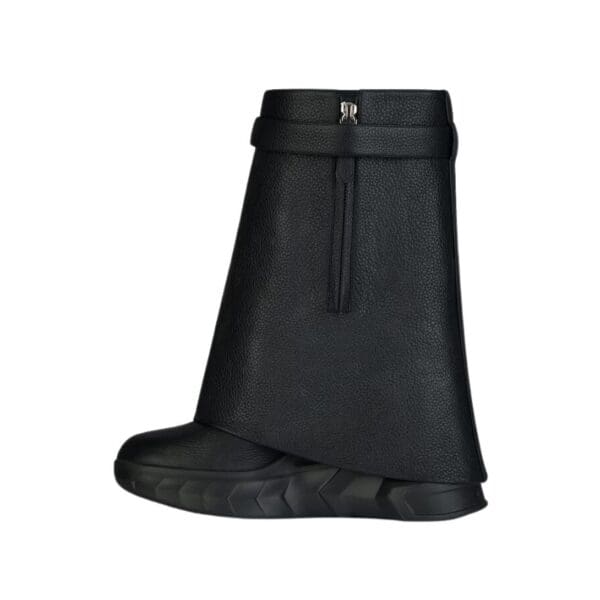 GIVENCHY SHARK LOCK BIKER ANKLE BOOTS IN GRAINED LEATHER