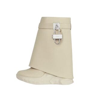 GIVENCHY SHARK LOCK BIKER ANKLE BOOTS IN GRAINED LEATHER