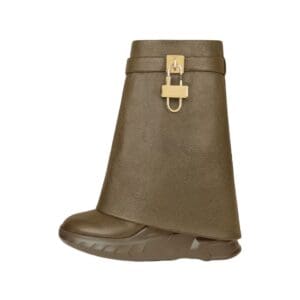 GIVENCHY SHARK LOCK BIKER ANKLE BOOTS IN GRAINED LEATHER