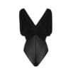 MAGDA BUTRYM RUCHED V NECK BODYSUIT IN BLACK