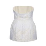 MAGDA BUTRYM STRAPLESS HOURGLASS CORSET IN WHITE LACE