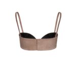MAGDA BUTRYM SWEETHEART BRA TOP IN BROWN SUEDE